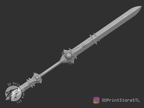 Dragão cavaleiro lança runa escapar ventilador arte cosplay espada lâmina Bruxas acessórios equipamento arma brinquedos demônio fantasia laminado jogos 3d print model - Mito3D