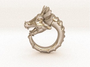 dragon ring jóias dragão anel jóia precioso ouro o engajamento anéis 3d print model - Mito3D