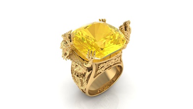 anillo dragón la joyería gem de oro plata imprimible los anillos 3d print model - Mito3D
