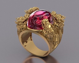 dragon ring jóias 3d modelo homem dragão anéis 3d print model - Mito3D