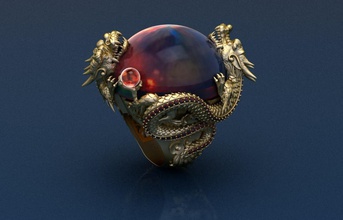 dragon ring man animal jewelry rings 3d print model - Mito3D