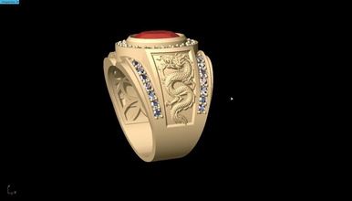 continuar anillo hombre animal oro joyería joya anillos 3d print model - Mito3D