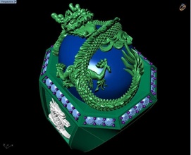 dragon bague bijoux or argent diamant luxe conception gemme mode rhinocéros matrice zbrush platine anneaux 3d print model - Mito3D