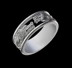 dragon ring jewelry platinum steel silver printable white sterling biker rings fashion dragons gothic japan 3d print model - Mito3D