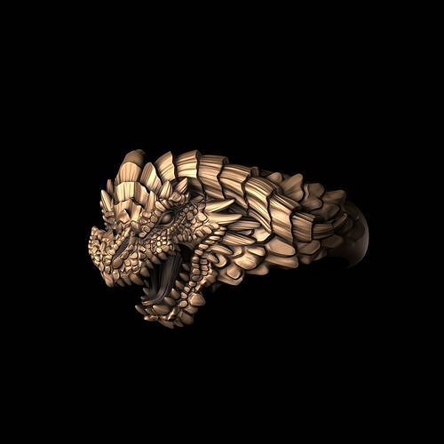 dragon ring sculpture religion jewelry rings religiou object catholicism statue god gothic 3D print model - Mito3D