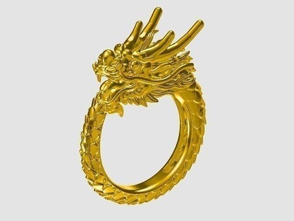 Drachen Ring Fantasie Schmuck Tiere Silber Gold Kunst 3dmodel 3dprint Ringe 3d print model - Mito3D