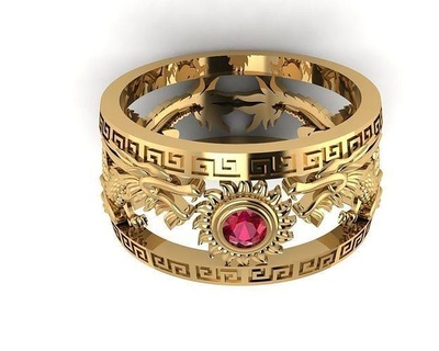 dragon ring fashion jewelry man rings 3d print model - Mito3D