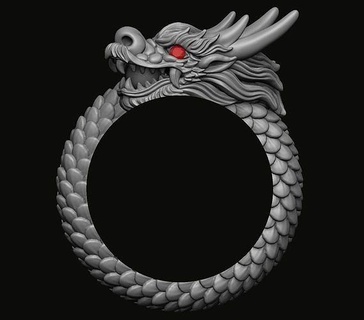 dragon ring animal jewelry statue art printable gold silver cartoon sculptures wings pendants nature feather animals pendant pixiu rings gem 3d print model - Mito3D