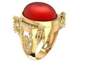 dragon ring 1585 jewelry fashion accessories gold diamond man men design fengshui rings 3d print model - Mito3D