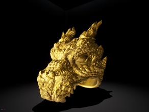 bague dragon de l'impression 3d bijoux l'anneau joyau les anneaux sauvage la mode 3dprinting imprimable art 3d print model - Mito3D
