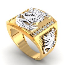 dragon ring 3 jewel jewelry jewellery diamond rings 3d print model - Mito3D