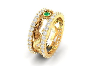 dragon ring 558 jewelry fashion accessories gold diamond man men woman women unisex design fengshui rings 3d print model - Mito3D