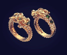 bague dragon bêta-bijoux bijoux de l'anneau d'argent la fantaisie le platine en diamant or cad les anneaux 3d print model - Mito3D