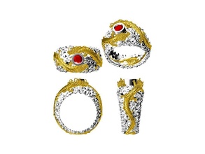 dragon bague dragons batifoler perle diamant bijoux augure nuages anneaux 3d print model - Mito3D