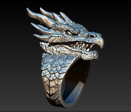 dragon ring drogon drogo gameofthrones monster jewelry rhaegal free cheapest 3dring bikers fantasy creature character iconic silver medieval thrones game rings 3d print model - Mito3D