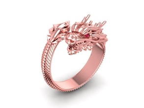 Drago squillare uomini 198 gioielleria moda Accessori oro diamante uomo donna donne unisex design anelli 3d print model - Mito3D