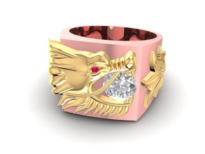 drago squillare uomini 3058 gioielleria moda accessori oro diamante uomo donna donne unisex design feng shui anelli 3d print model - Mito3D