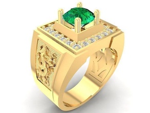 dragon ring men 3096 jewelry fashion accessories gold diamond man design rings 3d print model - Mito3D