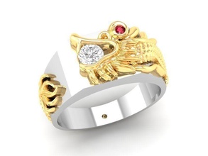 drachen ring männer 437 schmuck mode zubehör gold diamant frau frauen design feng shui ringe 3d print model - Mito3D