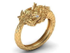 dragon ring jewellry diamond gem jewelry rings history challenge 3d print model - Mito3D
