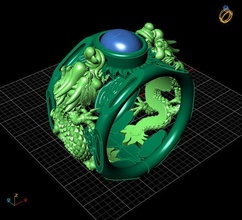 dragon rings gold silver diamond ring printable jewelry 3d print model - Mito3D
