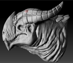 dragon rino games-toys creature portrait head alien realistic games toys 3d print model - Mito3D