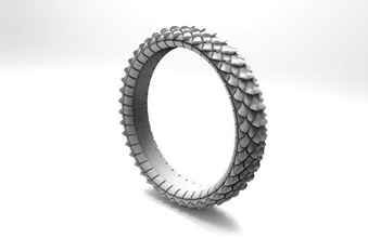 dragon scale ring snake skin jewelry jewel art fashion rings 3d print model - Mito3D