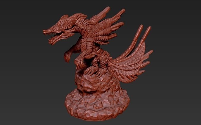 Drago scultura arte stampabile decorazione dettagli 3d sculture 3D print model - Mito3D