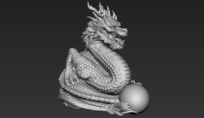 drago scultura 2 cinese asiatico stampa stampa stampabile mostro creatura carattere fantasia zbrush miniatura arte statua animale rettile improprio volare antico sculture 3d print model - Mito3D