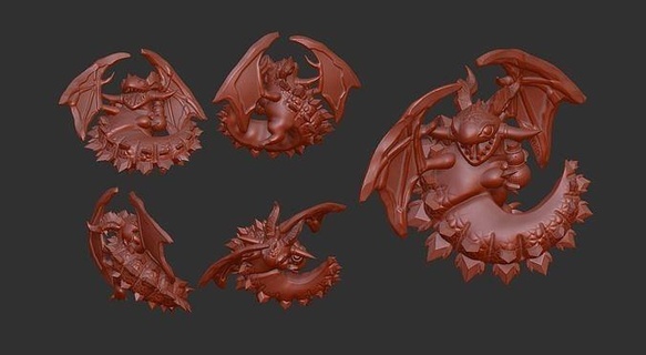 Drachen Schal Kunst Spiele Monster Schmuck Kreatur Spielzeuge 3d print model - Mito3D