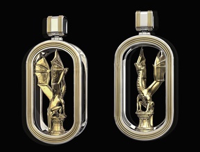 ejderha Heykeli kolye takı stl yazdırılabilir altın Gümüş platin hayvan sterling şık moda 3d erkekler kadınlar heykel 3d print model - Mito3D