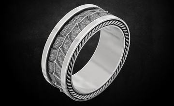 Drachen-Stil-ring 134 Schmuck dragon Stil 3dprinted design Mode gold golden Juwel drucken printabl bedruckbar ist prototyping ring Ringe Silber Mode-Schönheit 3d print model - Mito3D