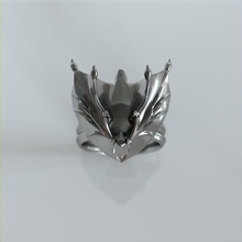 dragon wings - printer ready ring fantasy jewel wing knight hero rpg medieval creature game cartoon design silver gold armor shield helm monster signet jewelry rings 3d print model - Mito3D