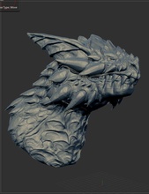 dragonbust 5 art bust concept dragon head horn sculptures animal anatomy fantasy print monster 3d print model - Mito3D