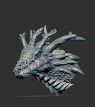 dragonbust 6 3d print model art bust concept dragon head horn sculptures animal anatomy fantasy monster 3d print model - Mito3D