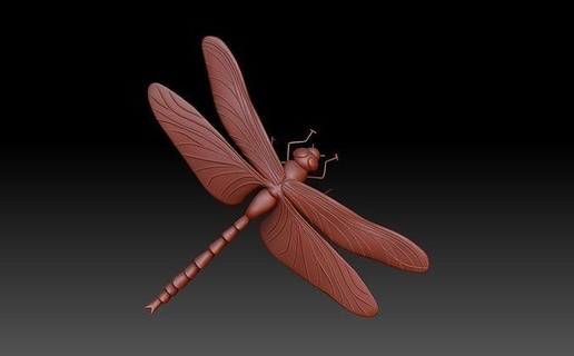 dragonfly cnc bug insect figurine relief bas carving decor art 3d print model - Mito3D