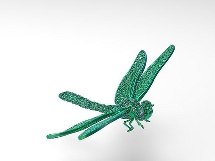 dragonfly brooch fashion fly art jewelry fine diamond gems precious pendant ring gift design decoration silver gold nature brooches 3d print model - Mito3D