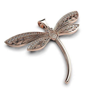 dragonfly jewelry pendant nature wing flying fly dragon gold silver gem gems diamond printable animal wildlife jewel fashion pendants 3d print model - Mito3D