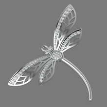 libellule pédant bijoux de la mode or d'argent pendentifs 3d print model - Mito3D