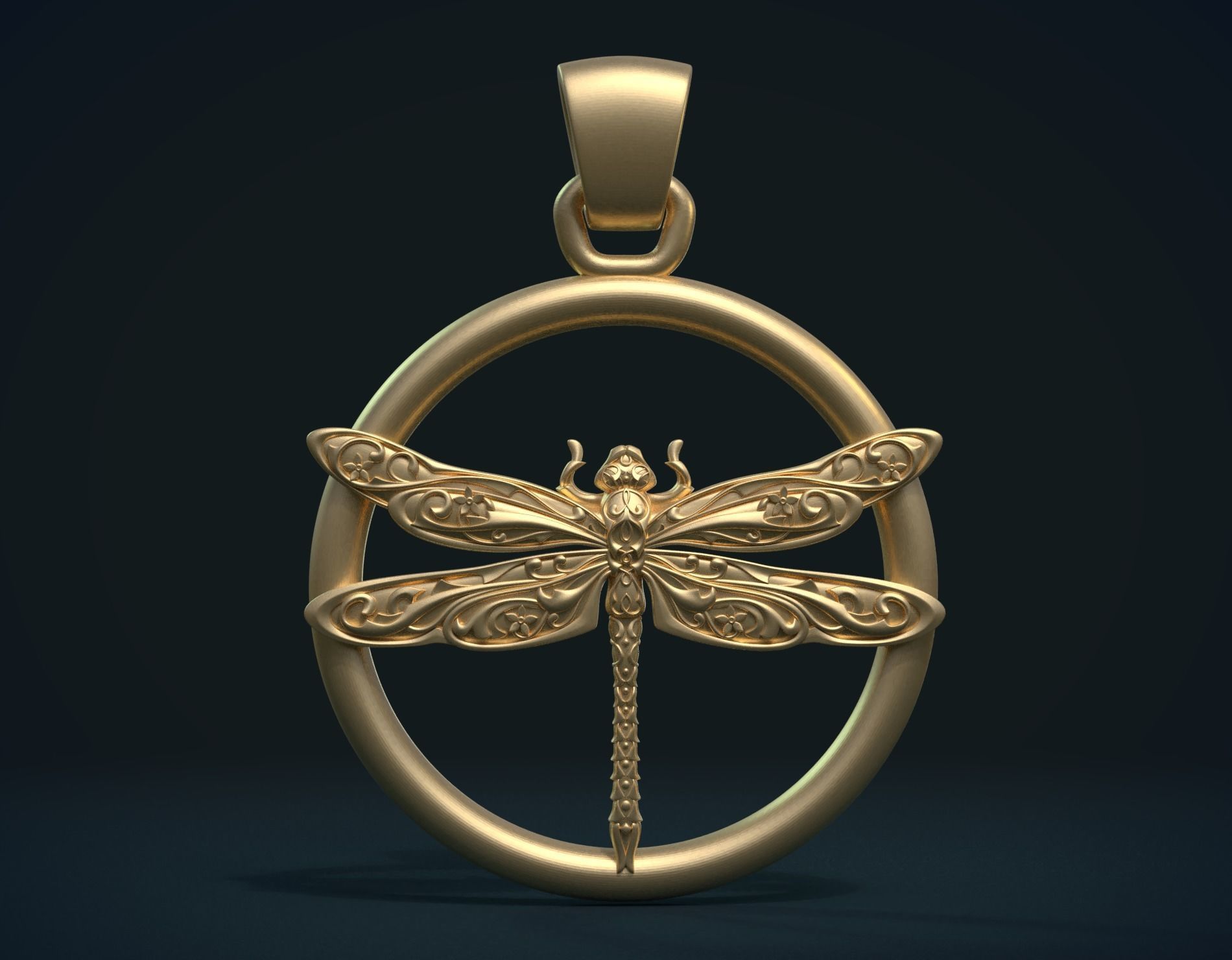 libellule pendentif bijoux un soulagement les insectes ailes insigne de la fantaisie broderie modèle stylisé baroque pendentifs 3D print model - Mito3D