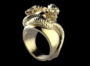dragons ring jewelry dragon head heads creature jewel jewelery fashion silver printable sterling jewellery beauty rings 3d print model - Mito3D