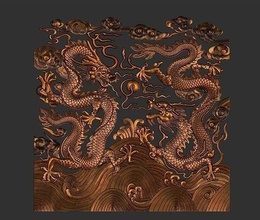 dragons dragon fantasy creature monster beast chinese fictional magical sculpture statue decor decoration ornate ornament pattern carving bas relief cnc printable art sculptures 3d print model - Mito3D