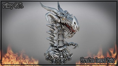 drake bust kit by riky drago dracons warhammer bowl blood 3dprint dice tower chess games toys game accessories 3d print model - Mito3D
