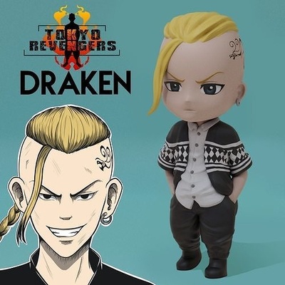 draschig tokio rächer 3d drucken modell japan ken ryuguji tokyorevengers nendoroid fan art anime zahl manga skulptur statue funko kunst skulpturen 3d print model - Mito3D