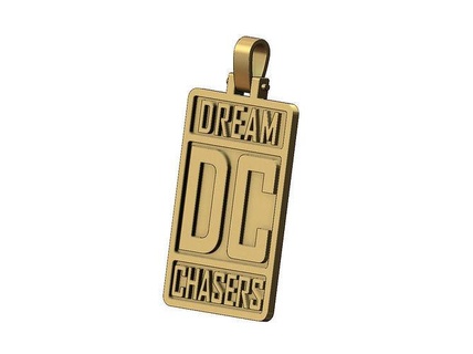 dream chasers rectangular pendant engraving jewelry printable gold silver jewellery engravable necklace luxury swag hiphop bling sterling bail fashion pendants 3d print model - Mito3D