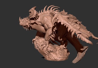 dregon nid vert 3d imprimante modèle dragon monstre 3dprinter zbrush jeux jouets planche 3d print model - Mito3D