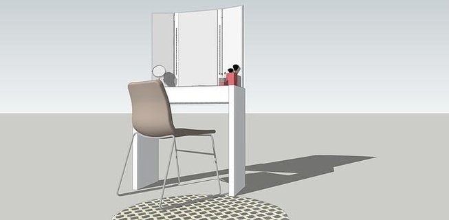 curativo tabela cadeira Maquiagem contemporâneo Projeto interior penteadeira casa decoração 3d print model - Mito3D