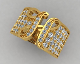 dring 16 altın yüzük elmaslar mücevher takı gümüş yazdırılabilir elmas düğün nişan parlak beyaz platin yüzükler 3d print model - Mito3D