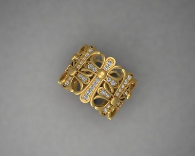 dring 1 joya joyería oro plata anillo imprimible diamante Boda compromiso blanco platino Moda brillante anillos 3d print model - Mito3D
