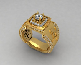dring 4 joya joyería oro plata anillo imprimible diamante Boda compromiso blanco libra esterlina platino collar enganchar anillos 3d print model - Mito3D